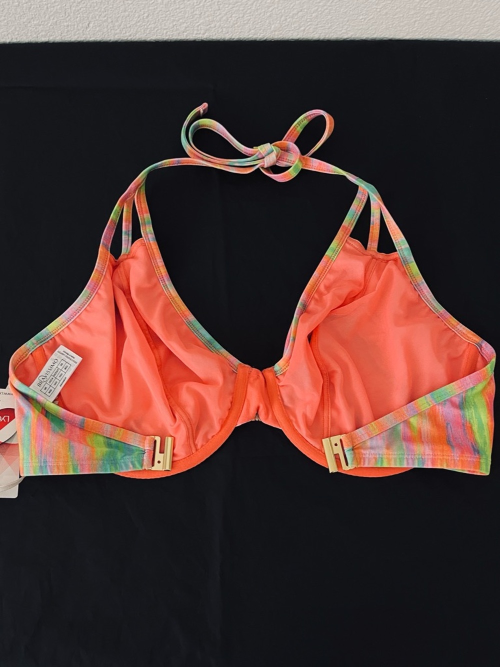 Bravissimo Vibrant Multicolor Halter Bikini Top - Size 34GG (USA) - NWT - Picture 2 of 7